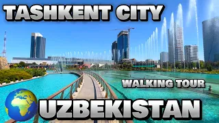 Uzbekistan Tashkent city Dancing fountain | Walking tour | 4K | Toshkent city park