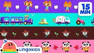 ABC TRAIN SONG 🚂 + More vehicle songs for kids | Lingokids