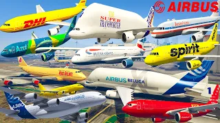 GTA V Every Airbus Airplanes International Los Santos Airport Best Longer Crash and Fail Compilation