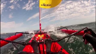 Solo Sailing Hobie Tandem Islands in +/- 25kts