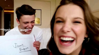 Noah Schnapp and Millie bobby Brown being Chaotic for 6 minutes straight