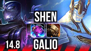 SHEN vs GALIO (TOP) | 500+ games, 5/5/20 | NA Master | 14.8