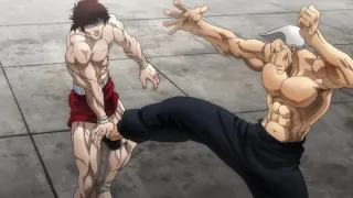 Baki was suddenly attacked by Kaiou Retsu, Yujiro knocks out Yanagi with one punch
