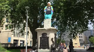 Jimmy saville statue makes an appearance in Bristol