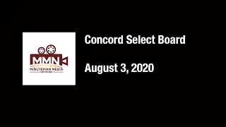 Concord Select Board - August 3, 2020