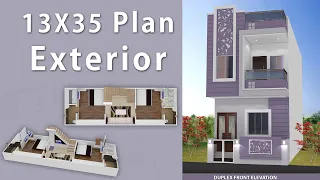 13X35 house front design / front design of small house
