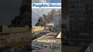 Во Львове сильный пожар на территории бывшего автобусного завода!