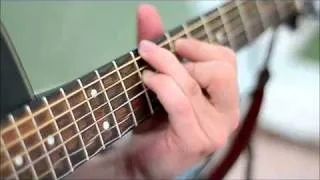 Vibrating guitar strings making music
