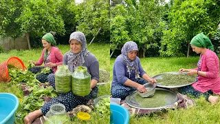 BİDON BİDON YAPRAK İNANILMAZ KÖY YEMEKLERİ İÇİN 1 SENE SONRA NANE YAPIMI ~ KÖY İŞLERİ