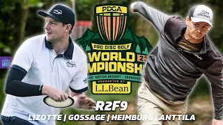 2023 PDGA Disc Golf World Championships | R2F9 | Lizotte, Gossage, Heimburg, Anttila | Gatekeeper