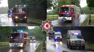 LOTS OF OLD FIRE TRUCKS RESPONDING!! Dennis, Bedford, Volvo + *2 TONES* (Wessex Cancer Run 2021)