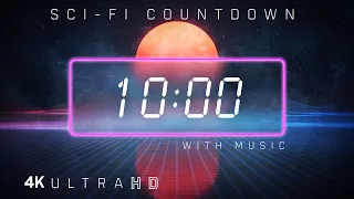 ⚡10 Minute | 80s SciFi Countdown Timer | Synthwave soundtrack 4K UHD ⚡