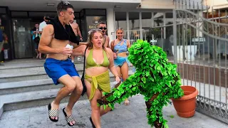 🌴 Hidden: Witness the perfect blend of camouflage comedy in a bushman prank!