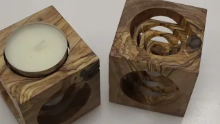 Fräsen eines Teelichthalters (Turner's Cube) aus Olivenholz