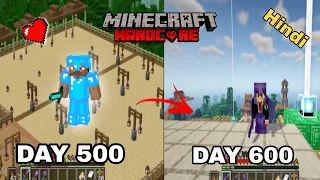 I Survived 600 Days in Desert Only World in Minecraft Hardcore (hindi) | Minecraft badland survived