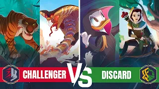 Challenger (Ruby Steel) VS Discard (Amber Emerald) Disney Lorcana TCG Rise of the Floodborn Gameplay