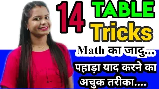 14 ka table trick | 14 ka table easy trick | Math table tricks | Shortcut for multiplication table