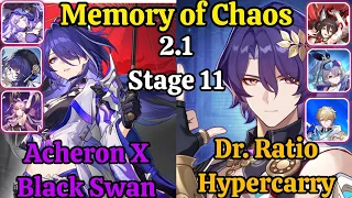 (HSR) E0S0 Acheron X Blackswan &  E0S0 Dr. Ration Hypercarry Memory of Chaos f2p clear