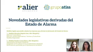 COVID-19 - Webinar I: Novedades legislativas derivadas del Estado de Alarma