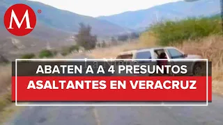 Autoridades abaten a cuatro presuntos delincuentes en Veracruz