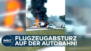 TRAGÖDIE IN FLORIDA: "Beide Triebwerke ausgefallen!" Flugzeug stürzt auf Autobahn! Was wir wissen