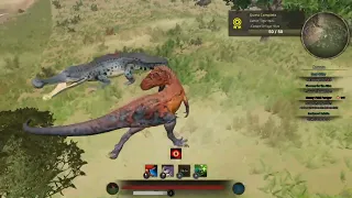 Path of Titans - Jumping a Sarcosuchus on land