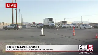 Heavy traffic on Las Vegas Valley roadways as EDC festivalgoers head home