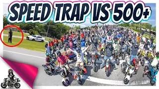 COP Speed Trap vs 500+ Honda Groms!