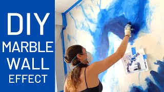 How to paint DIY Acrylic MARBLE EFFECT on wall or countertop
