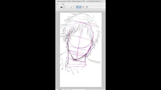 How to draw male face | Manga Practice | Anime style| #manhwa #webtoon #shorts