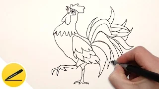 How to Draw a Rooster step by step easy for Kids ✔