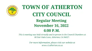 City Council Regular Meeting - November 16, 2022