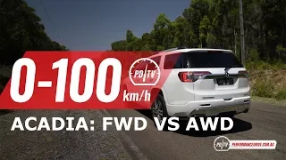 2019 Holden Acadia (GMC) V6 0-100km/h & engine sound - 2WD vs AWD