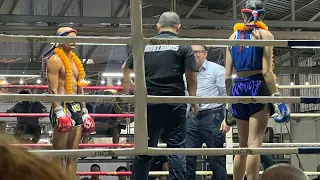 Man vs woman boxing Thai fight