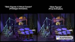 Animusic Stick Figures comparison with final animation audio