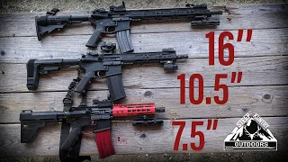 VELOCITY TEST - 7.5" vs 10.5" vs 16" AR-15