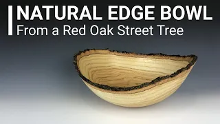 Woodturning - Large Natural Edge Bowl - Red Oak [Live Edge]