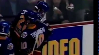 Vitali Karamnov  scores and gets hit by  Blues teammate (1995)
