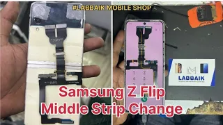 Samsung Z Flip3 Middle Strip Change #labbaikmobileshop #samsungzflip4 #alltypesmobilereparing