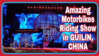 Amazing motorbikes riding show in Guilin, China.