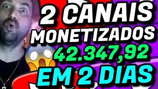 😱IMPRESSIONANTE😱 2 CANAIS DARK MONETIZADOS JUNTOS EM TEMPO RECORDE│Ganhe 40 Mil MÊS FÁCIL NO YOUTUBE