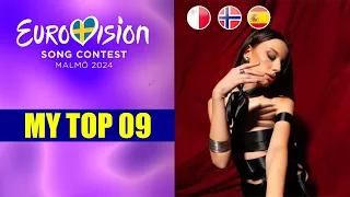 EUROVISION 2024 - MY TOP 09 NEW: 🇲🇹🇳🇴🇪🇸