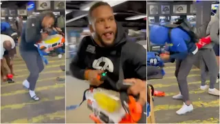 Aaron Donald & Rams HAVE A HILARIOUS Nerf Gun War At Practice 🤣