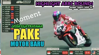 moment VEDA EGA PRATAMA PAKE MOTOR BARU DIKELAS BARU✔highlight arrc race1 round1 thailand 2024