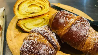 Cornetti brioches.tecnica forse non tanto conosciuta per sfogliare velocemente con meno passaggi.