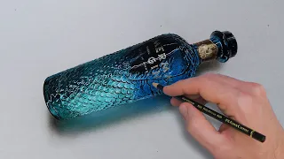 Mermaid Gin Bottle 3D Drawing 🧜‍♀️