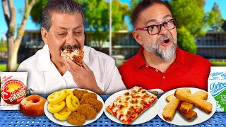 Mexican Dads Try American School Lunch!