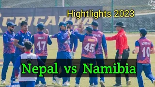 Nepal vs Namibia cricket match hightlights 2023| Nepal won by 2 wickets
