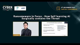 Partner Presentation | DarkTrace | Cyber Security Summit: Southeast Asia | Virtual Event