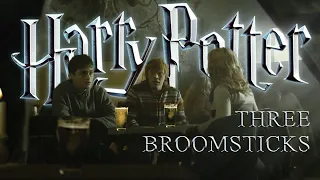 Three broomsticks Inn 🍺 Harry Potter Hogsmeade Ambience ASMR - Fireplace, Snow, Chatter & Pub Sounds